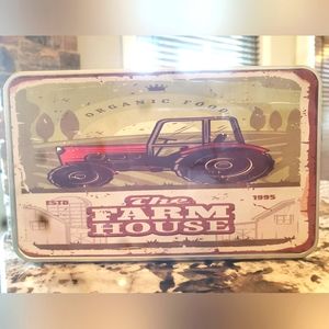 Ambesonne Vintage Trucks Metal Box, Grunge Design The Farm House